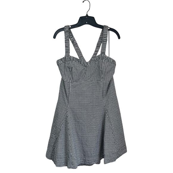 Anthropologie Maeve Sweetheart Gingham Mini Dress Smocked Back Sz Large - Picture 4 of 9
